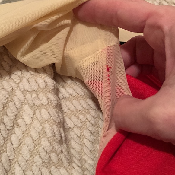 Arden B. (NWT) - Beautiful Red Dress with Nude sleeves - Picture 7 of 9